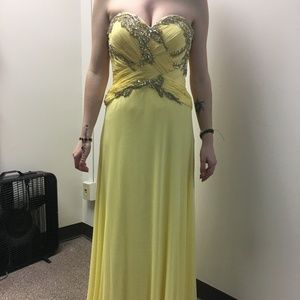 Yellow Strappless Gown